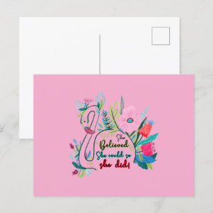 Sie glaubte, sie könnte also mit Blume schwänzen Postkarte