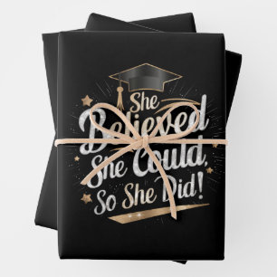 Sie glaubte, sie könnte, also tat sie es Abschluss Geschenkpapier Set
