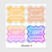 Sie glaubte, sie könnte aufklebern - verschiedene  aufkleber (Blatt)