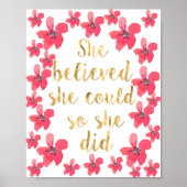 Sie glaubte, sie könnte das tun, Kinderzimmer-Deko Poster (Vorne)