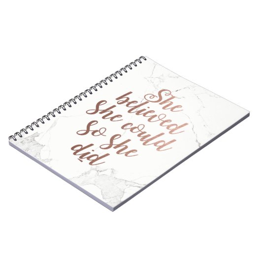 "Sie glaubte, sie könnte das tun", Rose Gold Notizblock (Linke Seite)