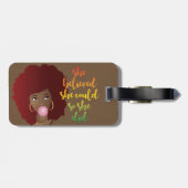 Sie glaubte, sie könnte das tun, rot, braun gepäckanhänger (Rückseite horizontal)