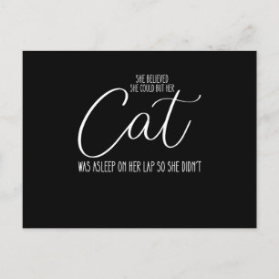 Sie glaubte, sie könnte es, aber ihre Katze schlie Postkarte