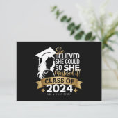 Sie glaubte, sie könnte es also 2024 schaffen dankeskarte (Stehend Vorderseite)