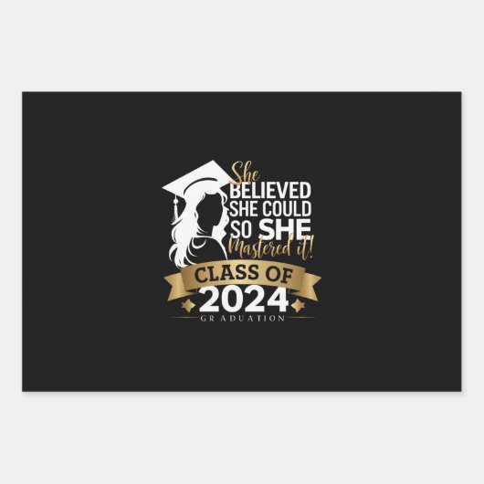 Sie glaubte, sie könnte es also 2024 schaffen geschenkpapier set (Vorderseite)