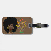 Sie glaubte, sie könnte es also, schwarze Frau, br Gepäckanhänger (Rückseite horizontal)