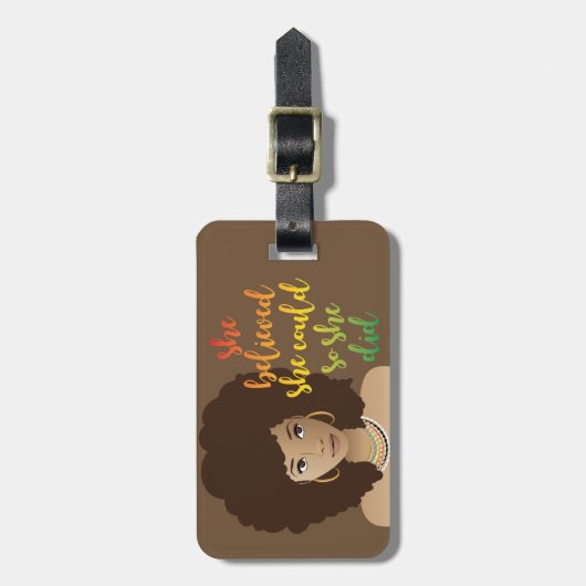 Sie glaubte, sie könnte es, also tat sie es | Brow Gepäckanhänger (Vorderseite vertikal)