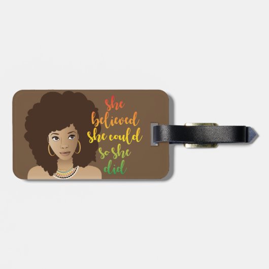 Sie glaubte, sie könnte es, also tat sie es | Brow Gepäckanhänger (Rückseite horizontal)