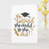 Sie glaubte, sie könnte es, also tat sie es! karte (Gelbe Blume)