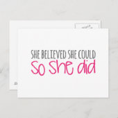 Sie glaubte, sie könnte es, also tat sie es postkarte (Vorne/Hinten)