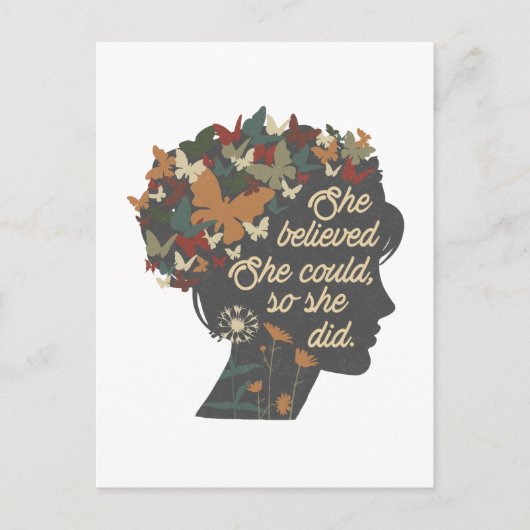 Sie glaubte, sie könnte es, also tat sie motiviere postkarte (Vorderseite)