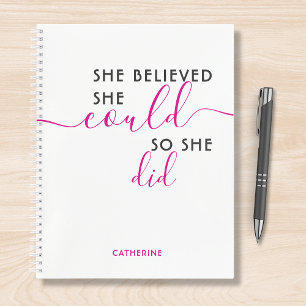 Sie glaubte, sie könnte es, also tat sie Personali Notizblock