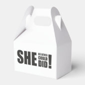 Sie glaubte, sie könnte es, sie tat es! geschenkschachtel (Vorderseite)