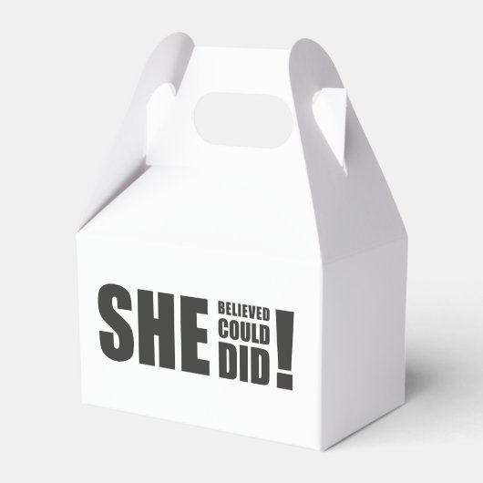 Sie glaubte, sie könnte es, sie tat es! geschenkschachtel (Vorderseite)