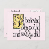 Sie glaubte, sie könnte es und so tat sie Postkart Postkarte (Vorne/Hinten)