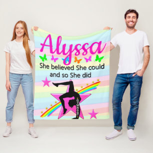 SIE GLAUBTE, SIE KÖNNTE GYMNAST DESIGN FLEECEDECKE