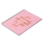 Sie glaubte, sie könnte - Notebook Notizblock (Linke Seite)