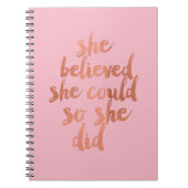 Sie glaubte, sie könnte - Notebook Notizblock (Vorderseite)