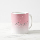Sie glaubte, sie könnte rosa Silberne Glitzer ziti Kaffeetasse (VorderseiteRechts)