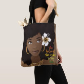 Sie glaubte, sie könnte, schwarze Frau, Blume, bra Tasche (Von Nahem)