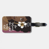 Sie glaubte, sie könnte, schwarze Frau, Blume Lila Gepäckanhänger (Rückseite horizontal)