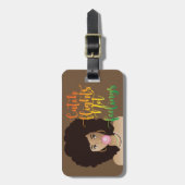 Sie glaubte, sie könnte, schwarze Frau, Kaugummi,  Gepäckanhänger (Vorderseite vertikal)