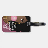 Sie glaubte, sie könnte, schwarze Frau, Kaugummi L Gepäckanhänger (Rückseite horizontal)