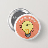 Sie Glow Girl Electric Pun Button Button (Vorne & Hinten)