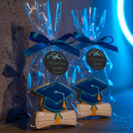 Sie Glow Girl Grad Blue Neon Script Abschluss Runder Aufkleber