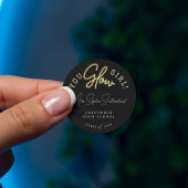 Sie Glow Girl Grad Yellow Neon Script Abschluss Runder Aufkleber