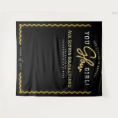 Sie Glow Girl Script Yellow Neon Graduation Party Wandteppich (Vorderseite (Horizontal))