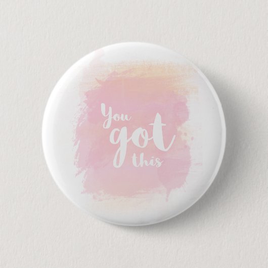 Sie got diese rosa Kalligraphiewasserfarbe Button (Vorderseite)