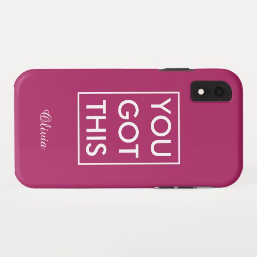 Sie Got diesen Namen Motivierend Quote Magenta Case-Mate iPhone Hülle (Rückseite (Horizontal))