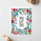 Sie Got dieses boho florale inspirierende Zitat Mitteilungskarte (Vorderseite/Rückseite Beispiel)