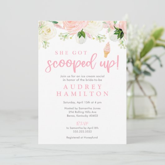 Sie Got Eiscreme-Brautparty Einladung (Stehend Vorderseite)