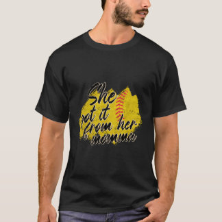 Sie Got es von ihrer Momma Softball Müttertagsmamm T-Shirt