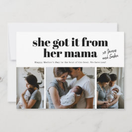 Sie got es von ihrer Muttertagskarte ihres Fotos Feiertagskarte