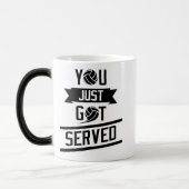 Sie got gerade gedient - lustiges Volleyball-Zitat Verwandlungstasse (Links)