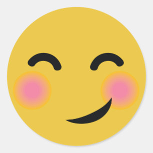 Sie got mich errötendes emoji runder aufkleber
