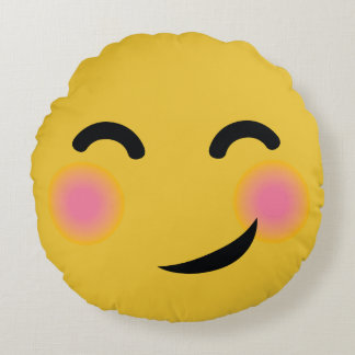 Sie got mich errötendes emoji rundes kissen