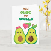Sie Guac meinen World Liebe Anniversary Avocado Karte (Gelbe Blume)