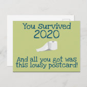 Sie haben 2020 ein sonniges neues Jahr überlebt Postkarte (Vorne/Hinten)