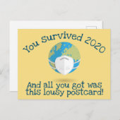 Sie haben 2020 ein sonniges neues Jahr überlebt Postkarte (Vorne/Hinten)