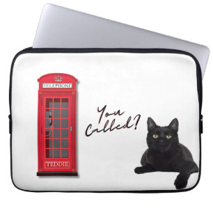 "Sie haben angerufen?" Anpassbares Londoner Katze Laptopschutzhülle