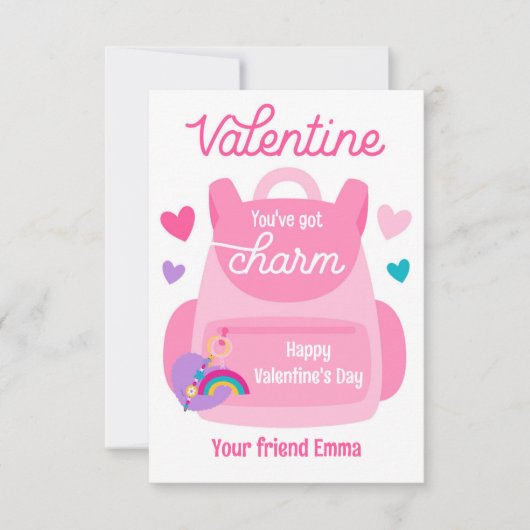 Sie haben Charm Schlüsselanhänger Valentine Klasse Einladung (Vorderseite)