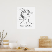 Sie haben das Got - Minimalistische Motivation Poster (Küche)