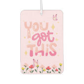 SIE HABEN DAS GOT | Pink Floral & Butterfly Motiva Autolufterfrischer (Vorderseite)