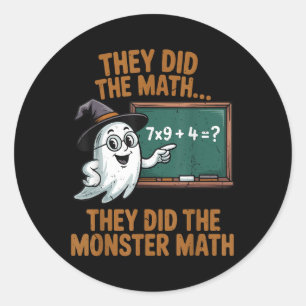 Sie haben das Monster-Mathe-Lehrer-Halloween-Kostü Runder Aufkleber