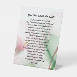 Sie haben das Schild/Liebe/Geschenk Pe warten wert Sockelschild