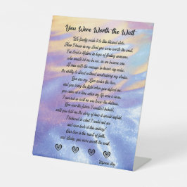 Sie haben das Schild/Liebe/Geschenk Pe warten wert Sockelschild